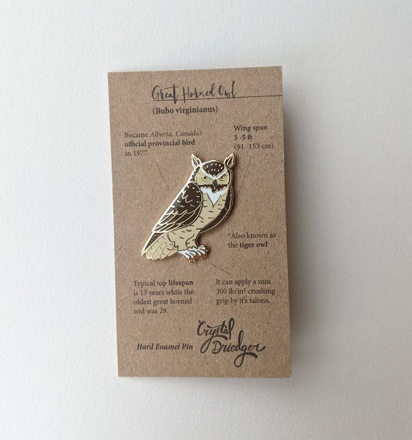 Great Horned Owl - hard enamel Pin in Gold