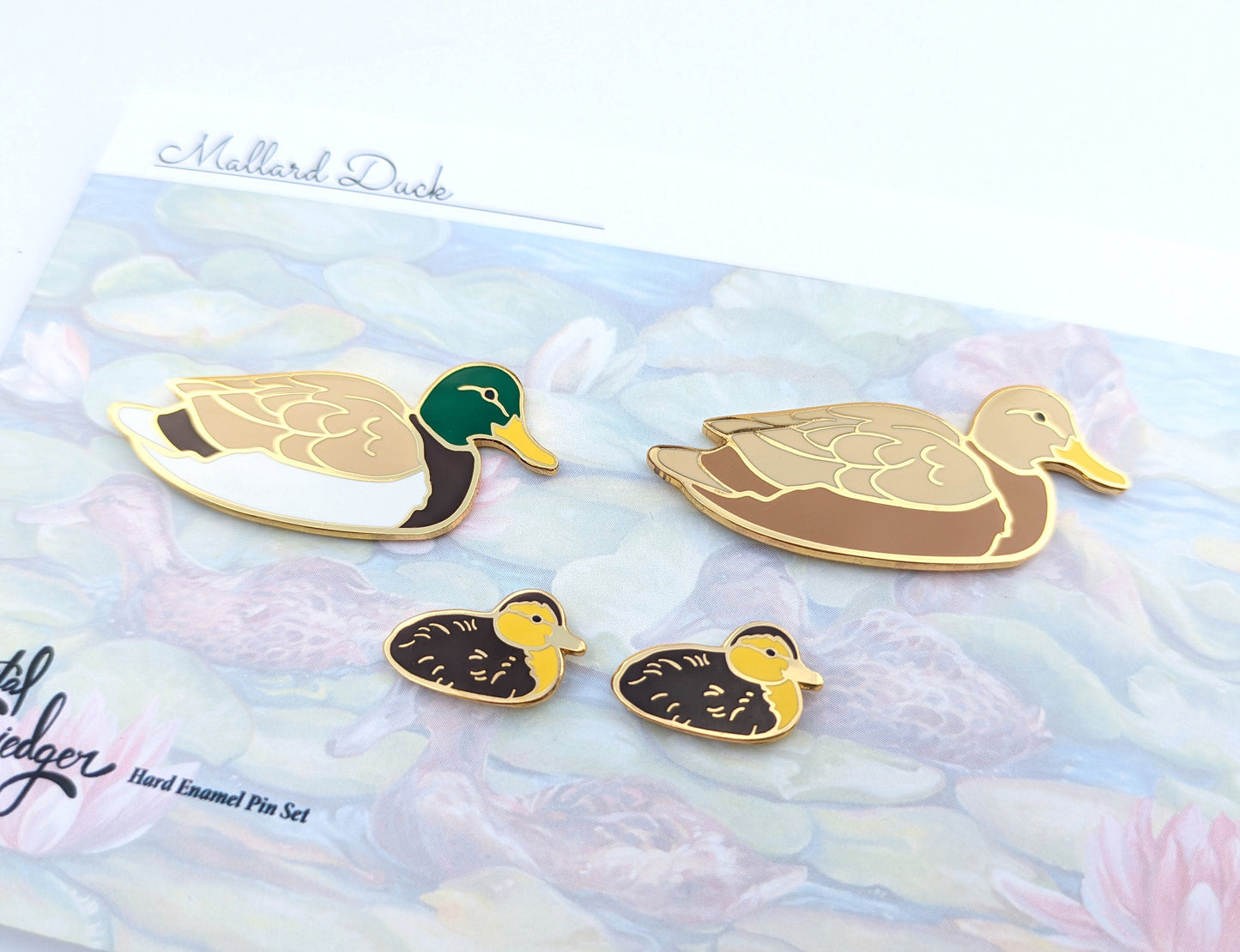 Mallard Family Set - hard enamel Pin in Gold