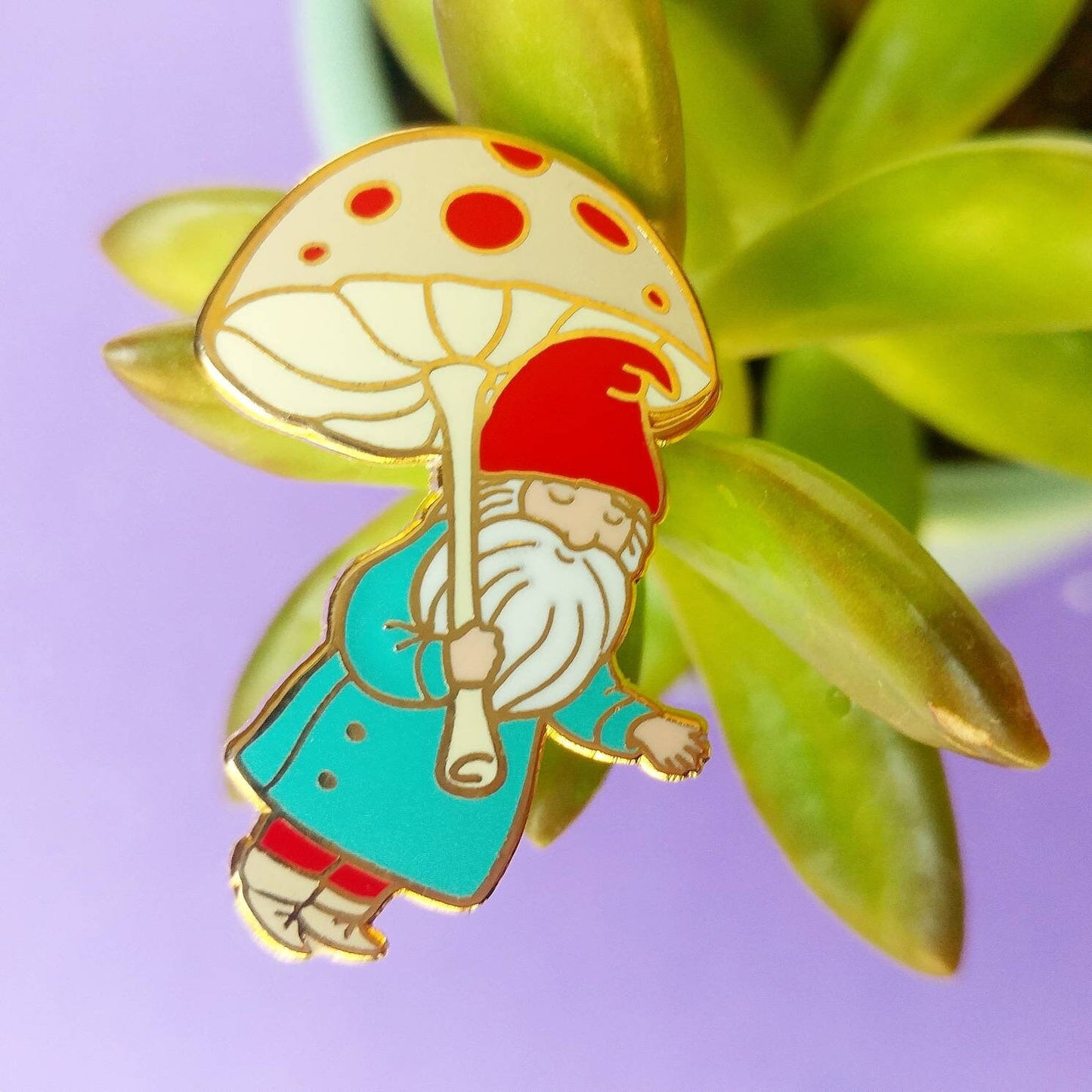 Rainy Day Gnome Cloisonne (hard enamel) Pin