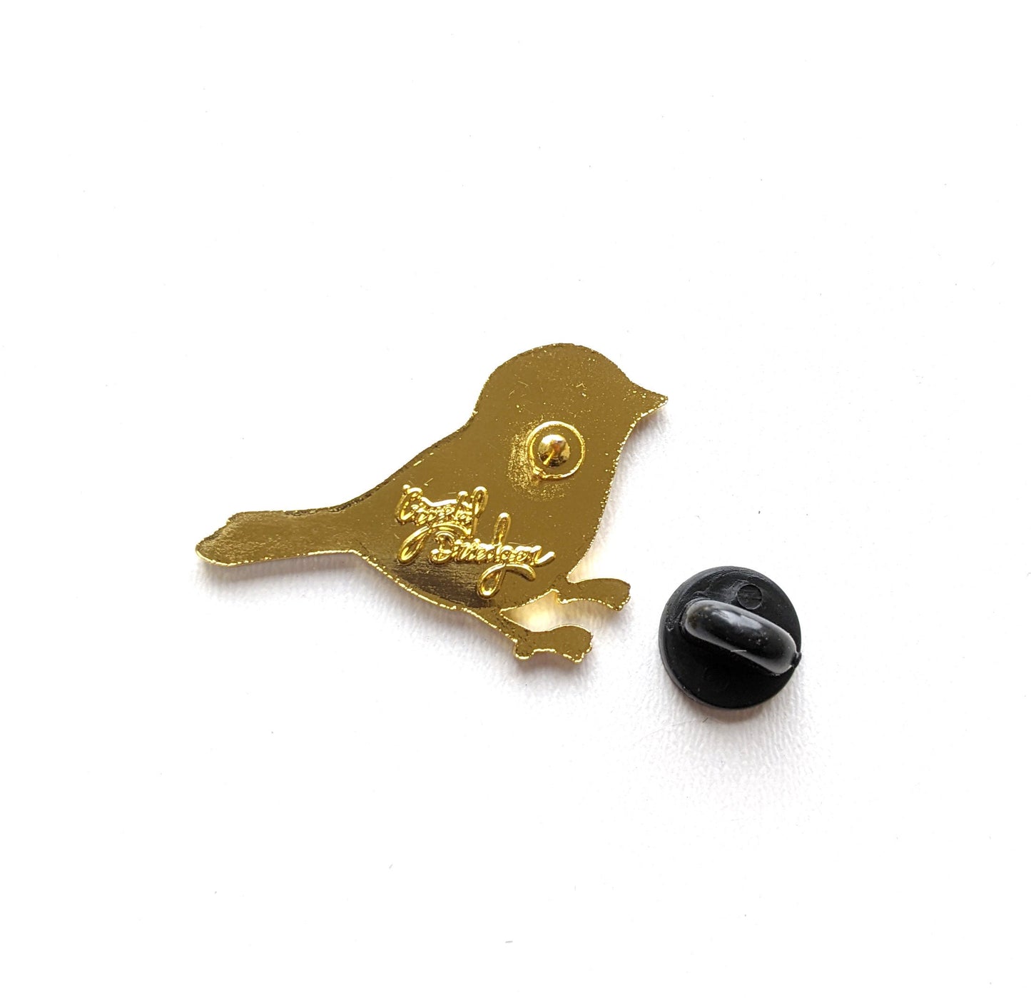 Black Capped Chickadee Resting hard enamel pin