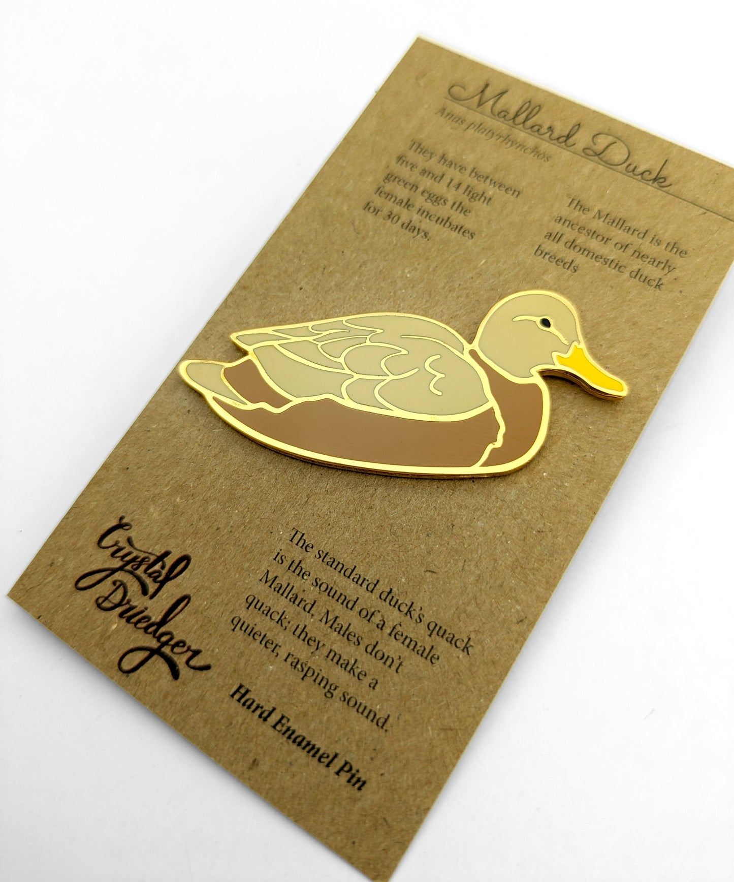 Mallard Female - hard enamel Pin in Gold