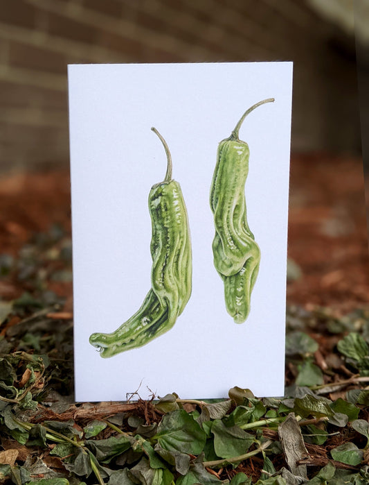 Shishito Peppers Art Card (Blank Inside) Note Card
