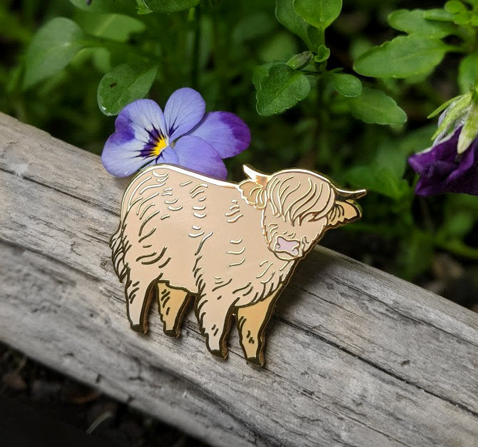 Highland Cow Hard Enamel Pin