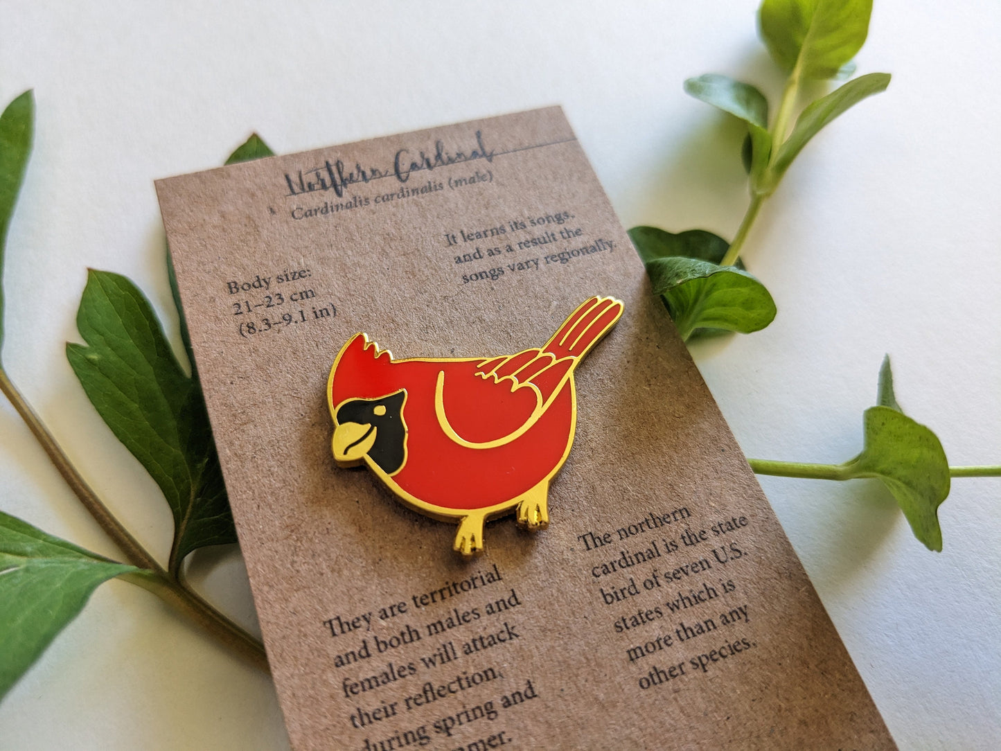 Cardinal hard enamel pin