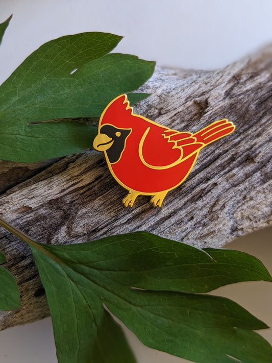 Cardinal hard enamel pin