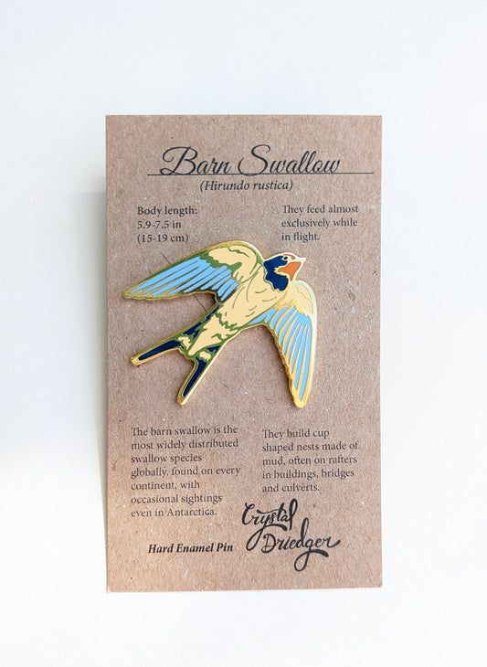 Barn Swallow Yellow Chest- hard enamel Pin in Gold