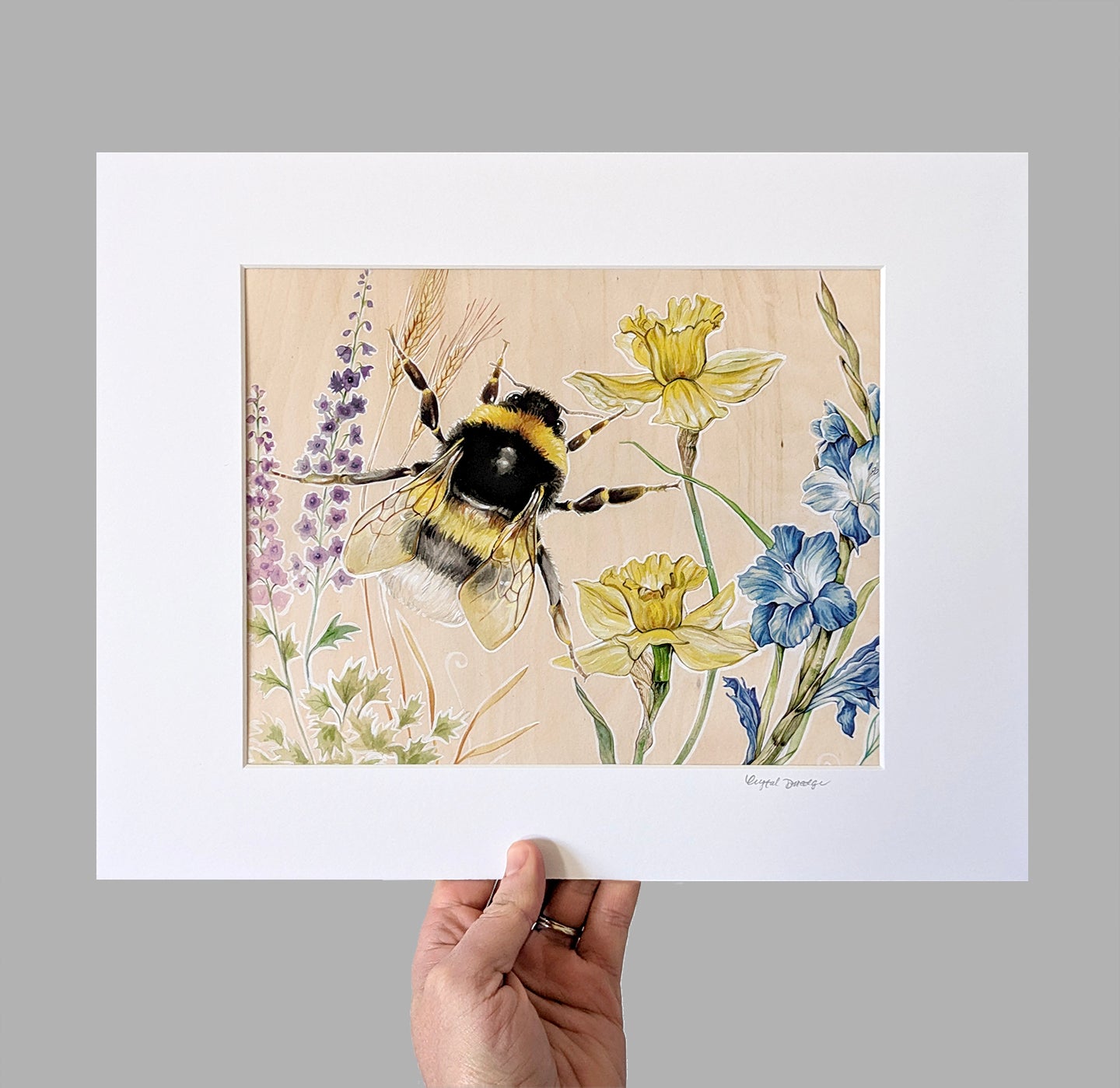 Bee & Florals Giclee Print