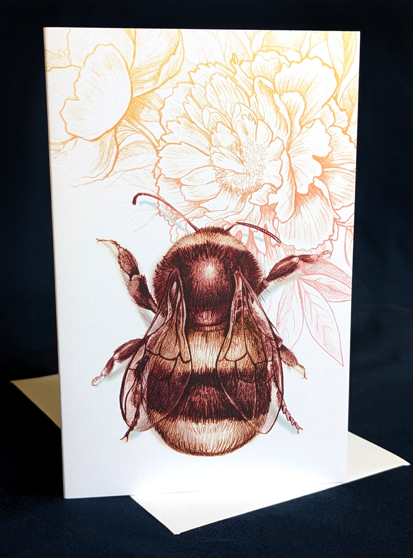Bee & Peonies Card