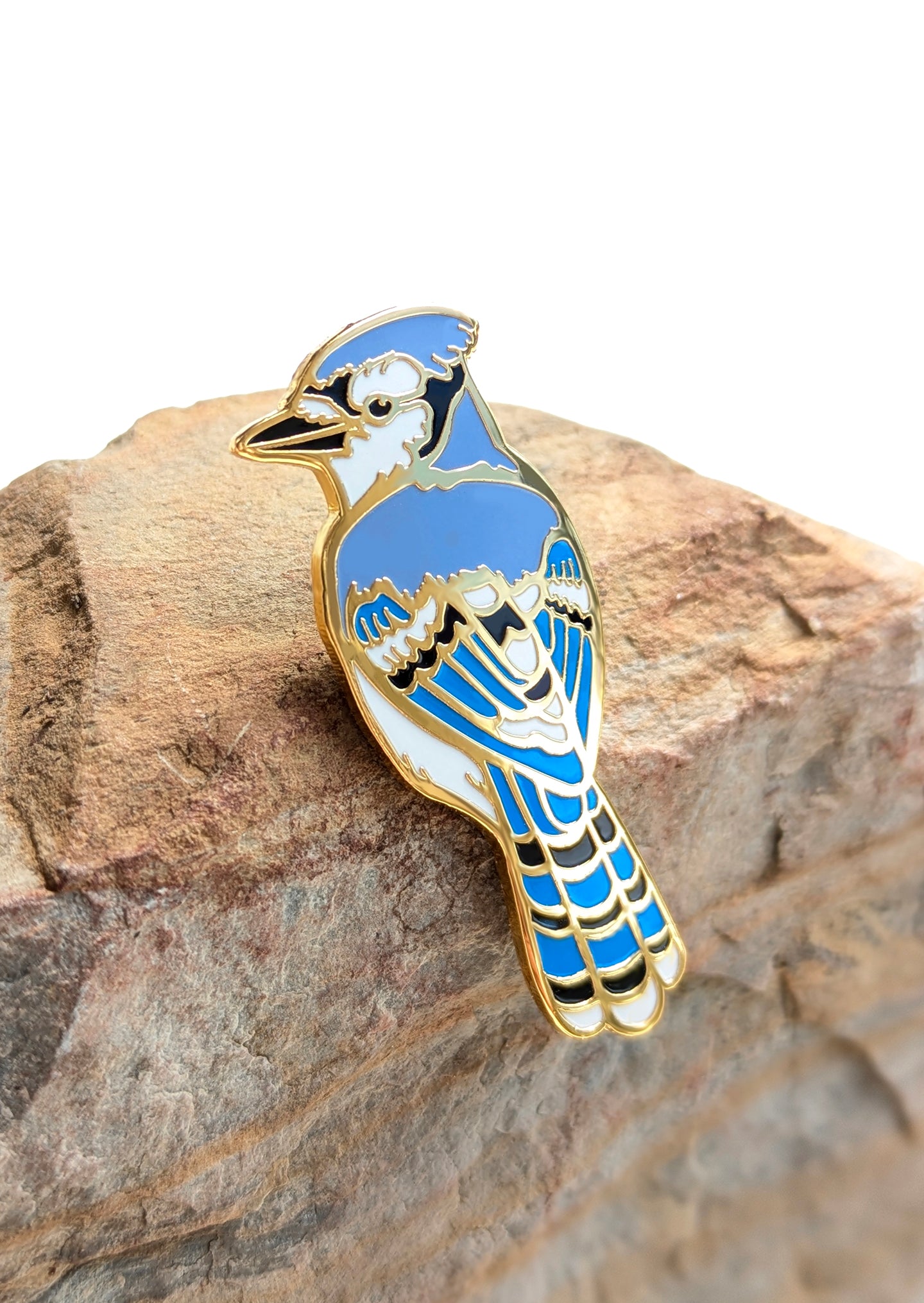 Blue Jay - hard enamel Pin in Gold