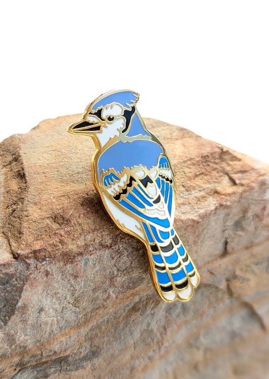 Blue Jay - hard enamel Pin in Gold
