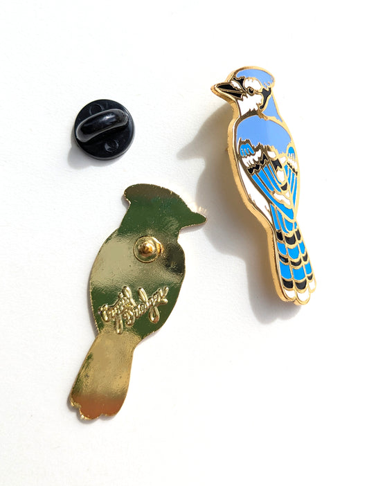 Blue Jay - hard enamel Pin in Gold