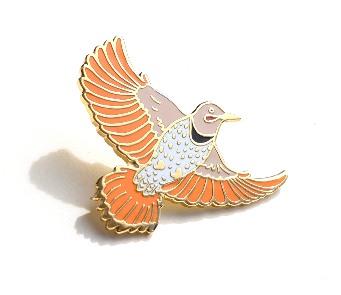 Northern Flicker Red- hard enamel Pin in Gold