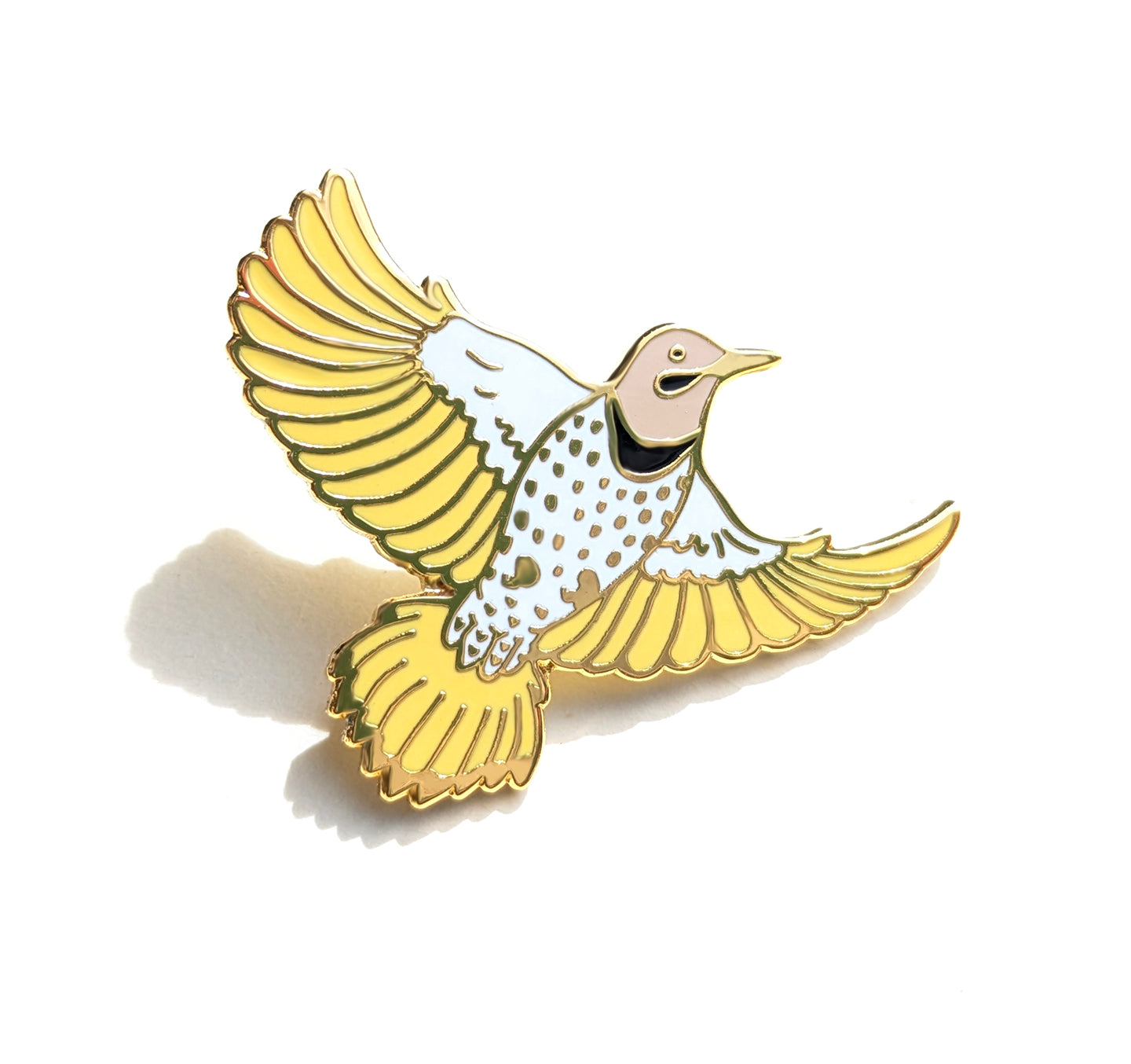 Northern Flicker Yellow- hard enamel Pin in Gold