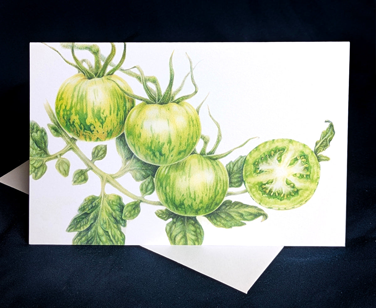 Green Zebra Tomato Art Card (Blank Inside) Note Card