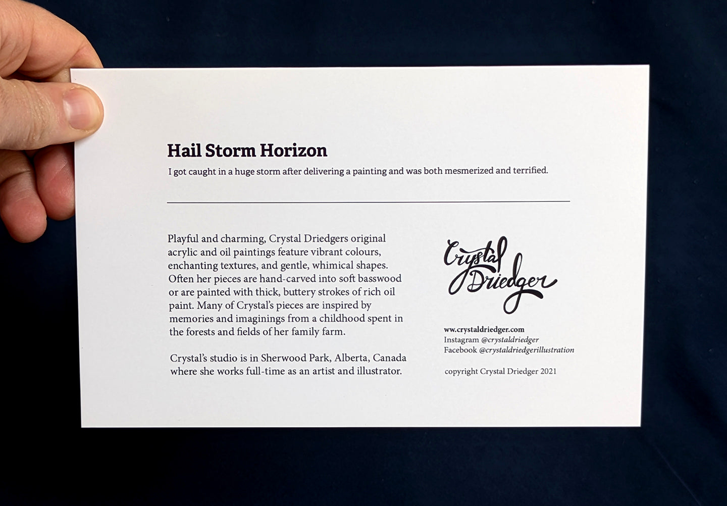 Hailstorm Arrival Art Card