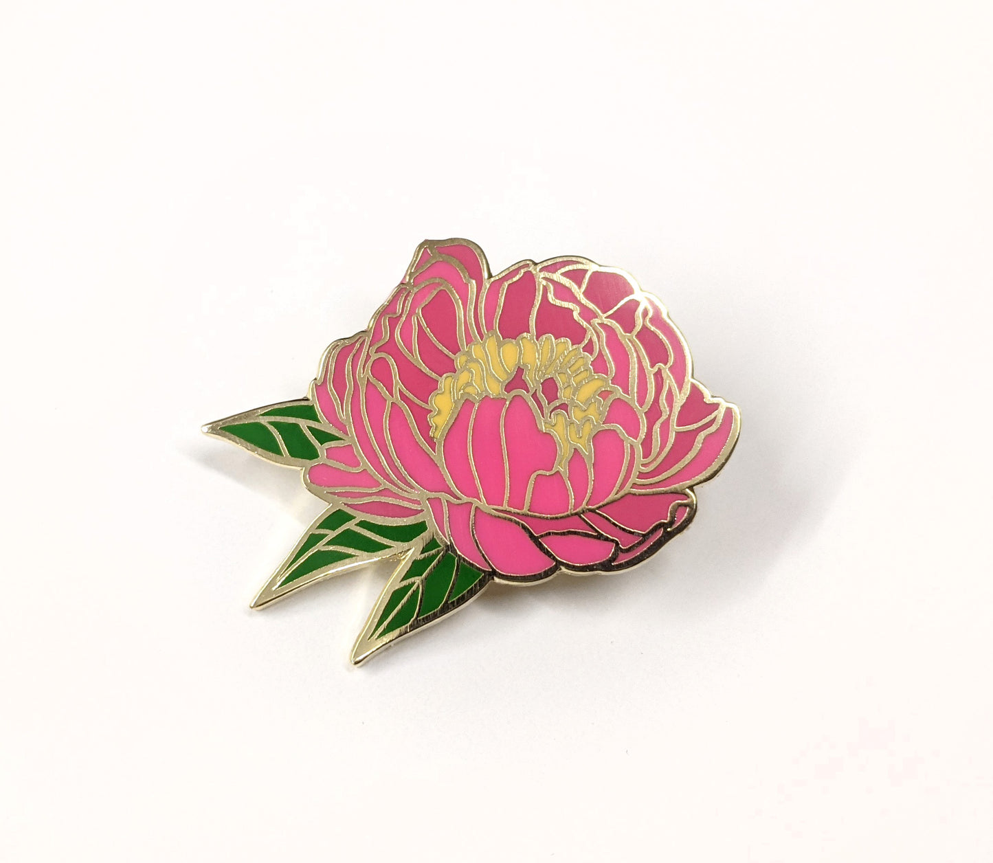Peony (3 color variations) - hard enamel Pin in Gold