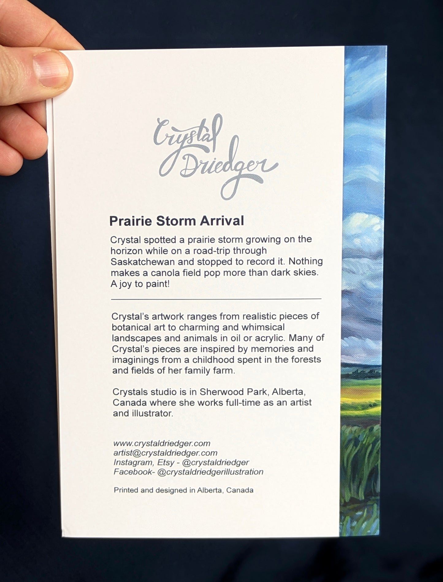 Prairie Storm Arrival Art Card