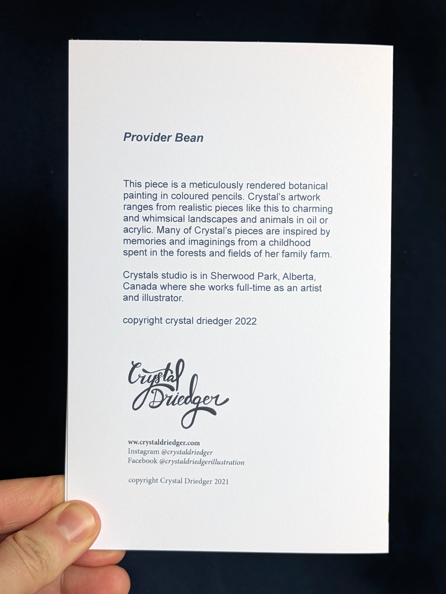 Provider Bean Art Card