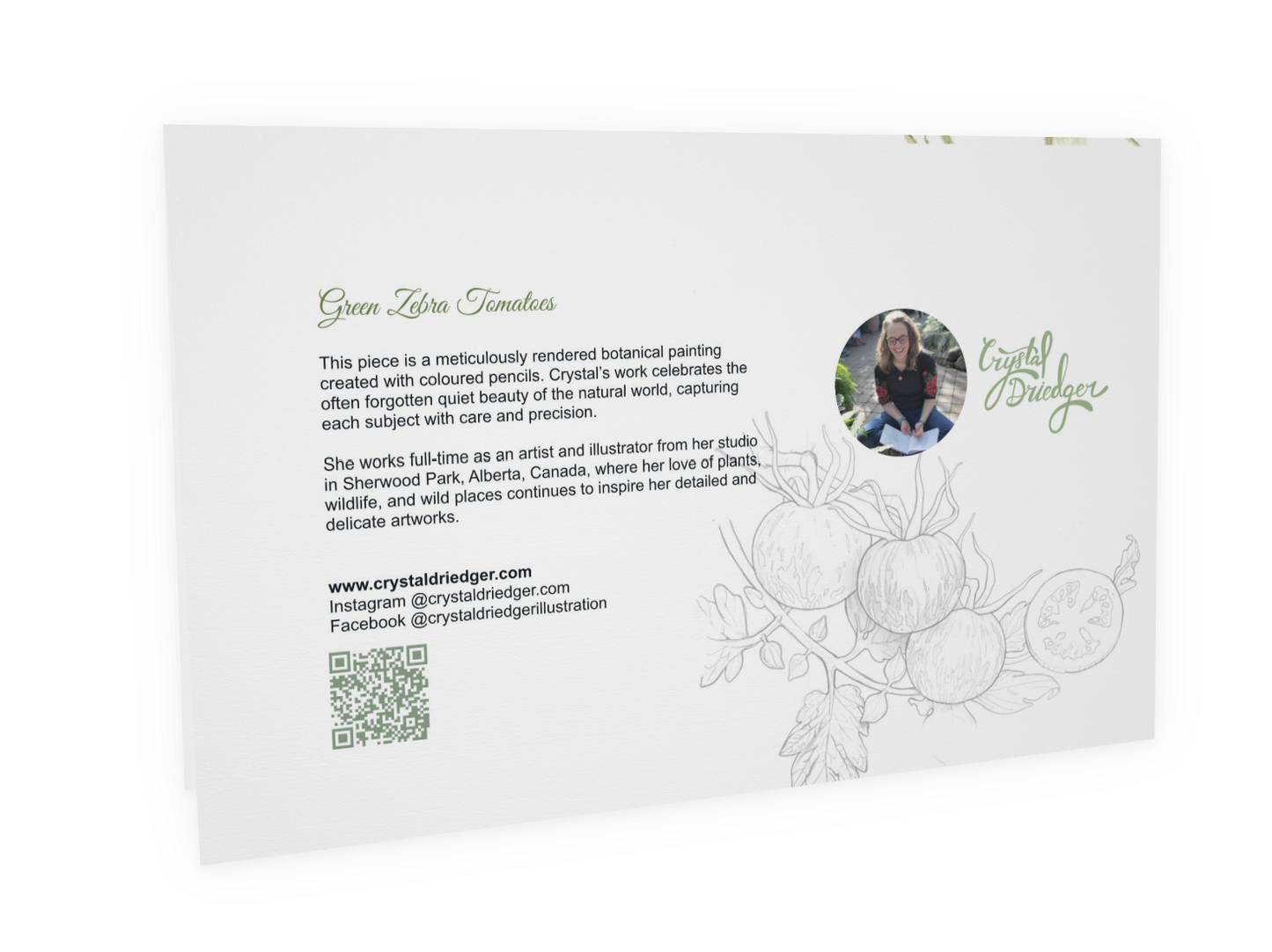 Green Zebra Tomato Art Card (Blank Inside) Note Card