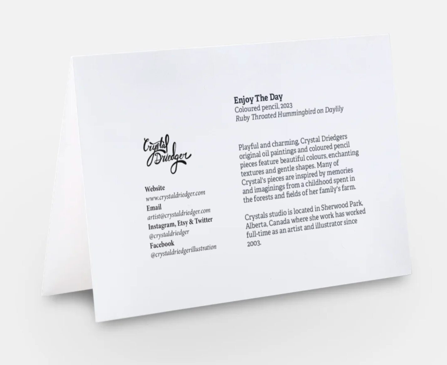 Enjoy The Day - Hummingbird & Daylilly Art Card