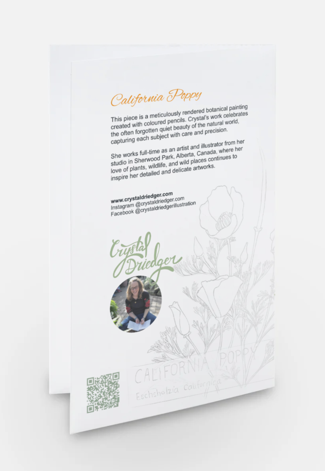 California Poppy Art Card