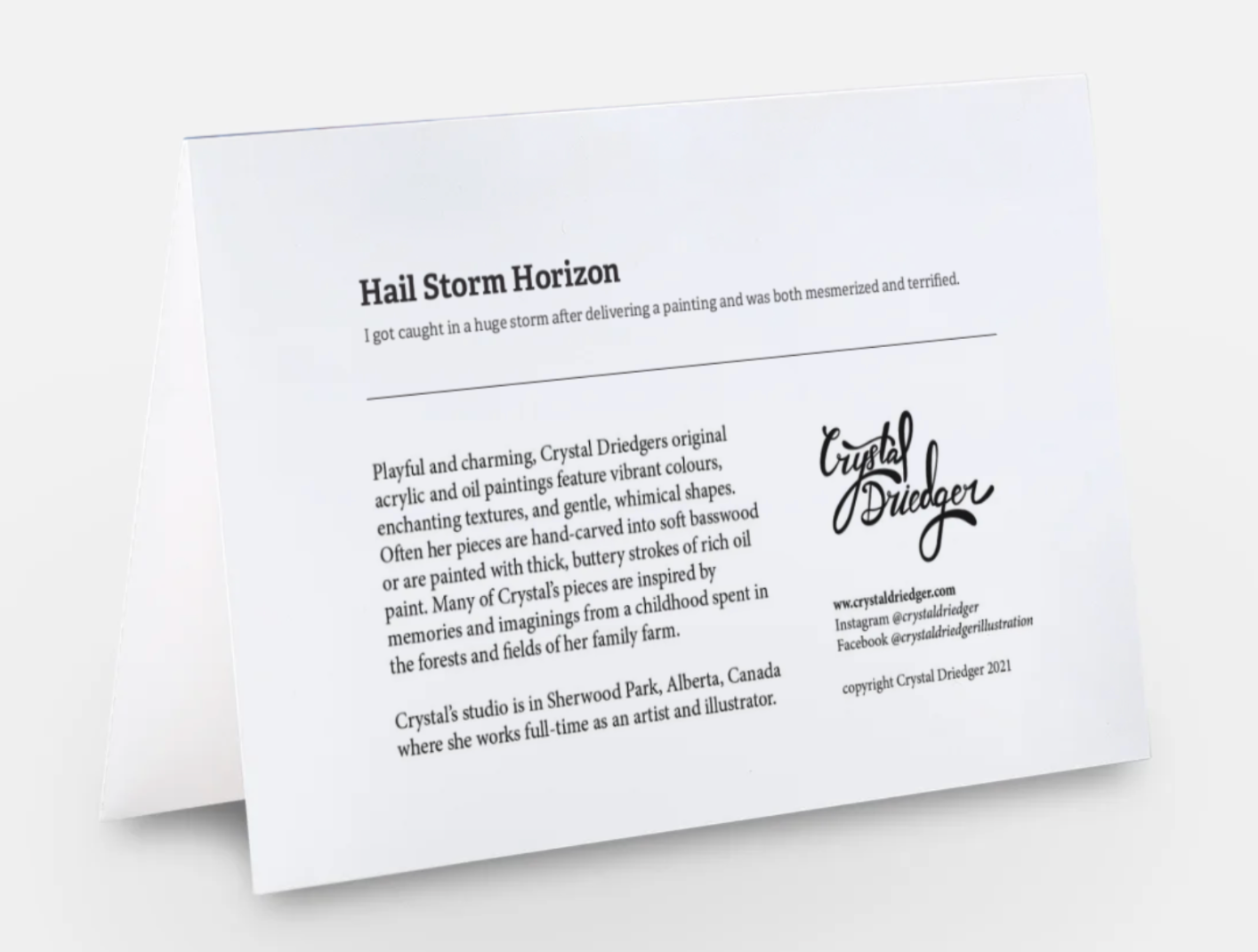 Hailstorm Arrival Art Card