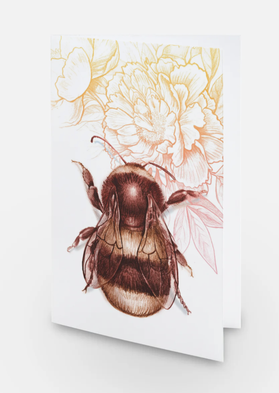 Bee & Peonies Card
