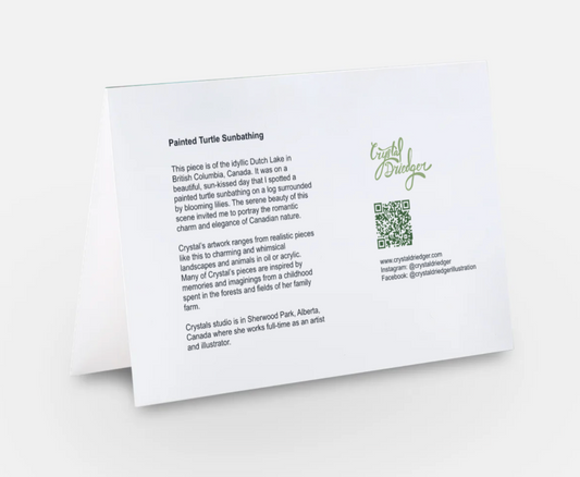 Painted Turtle Sunbathing Card