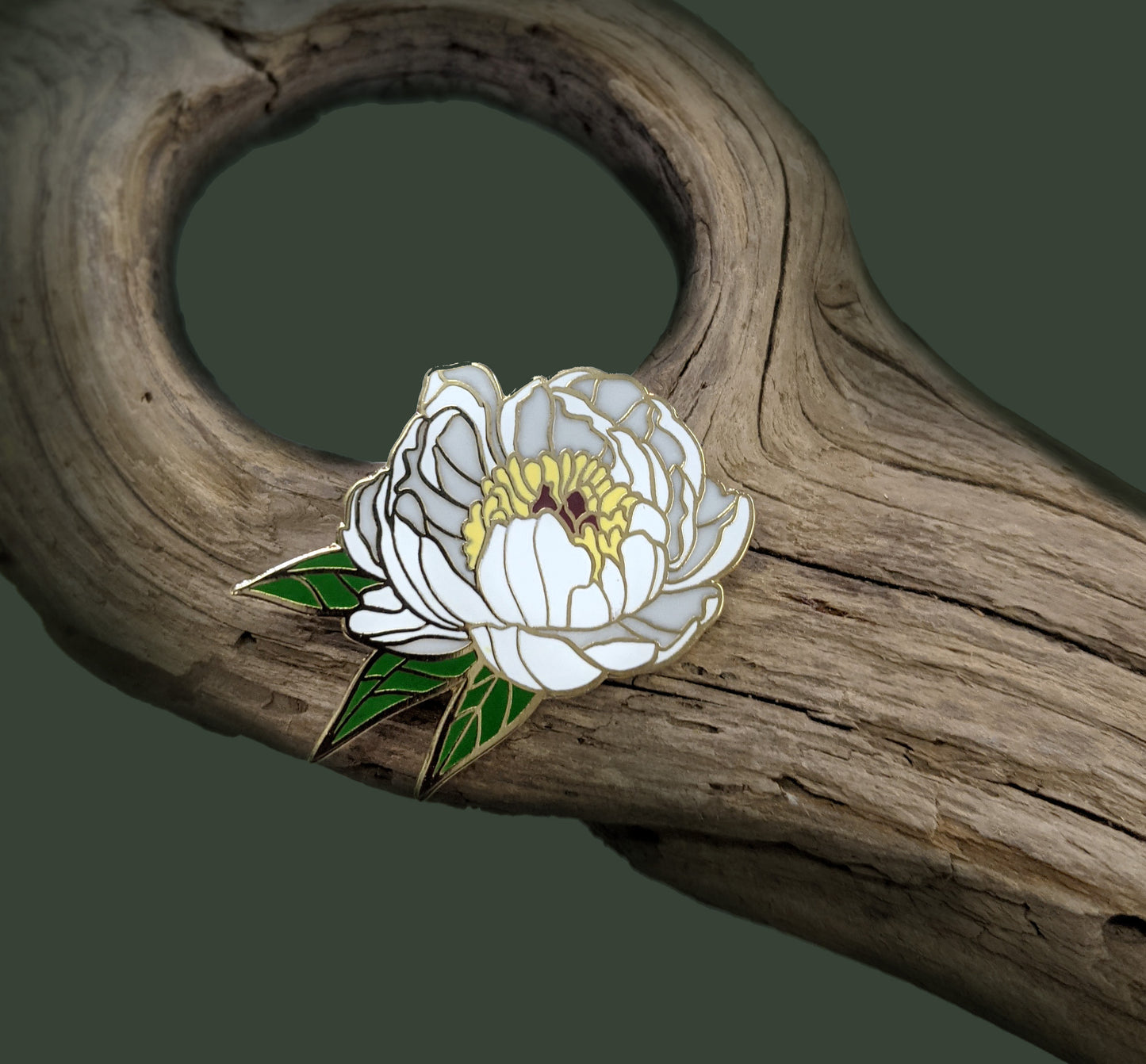Peony (3 color variations) - hard enamel Pin in Gold