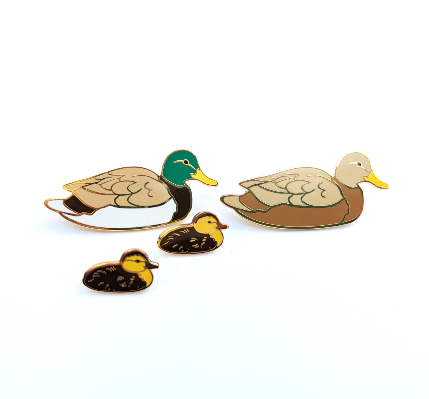 Mallard Family Set - hard enamel Pin in Gold