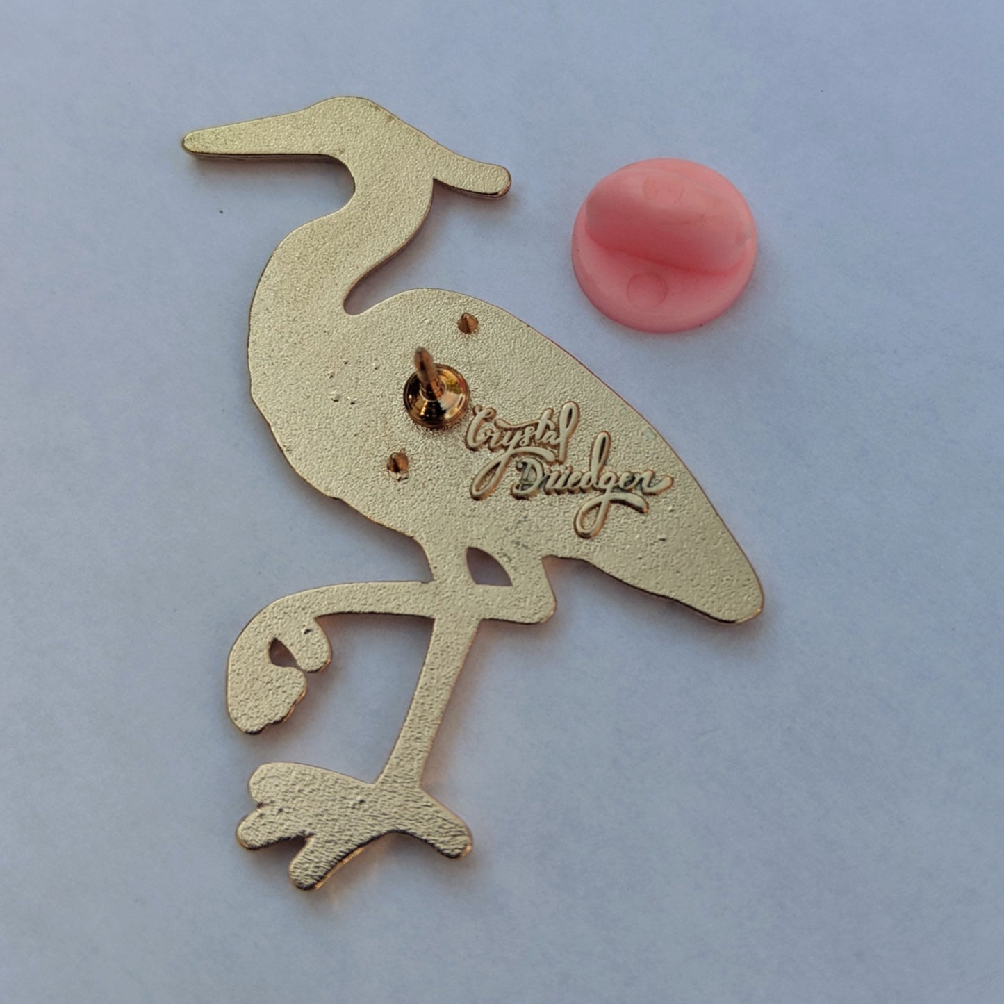 Great Blue Heron hard enamel pin