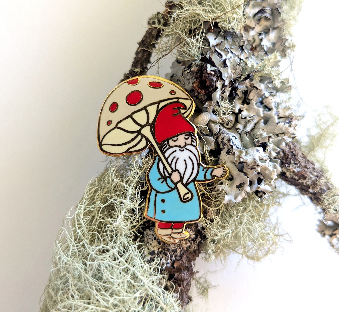 Rainy Day Gnome Cloisonne (hard enamel) Pin