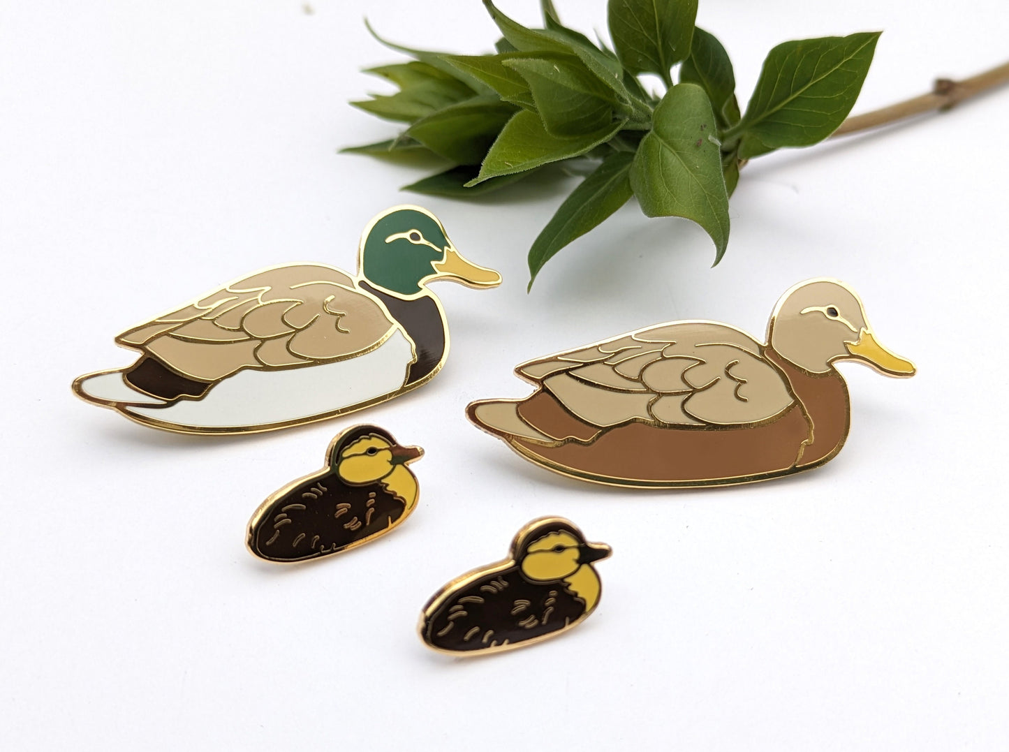 Mallard Family Set - hard enamel Pin in Gold
