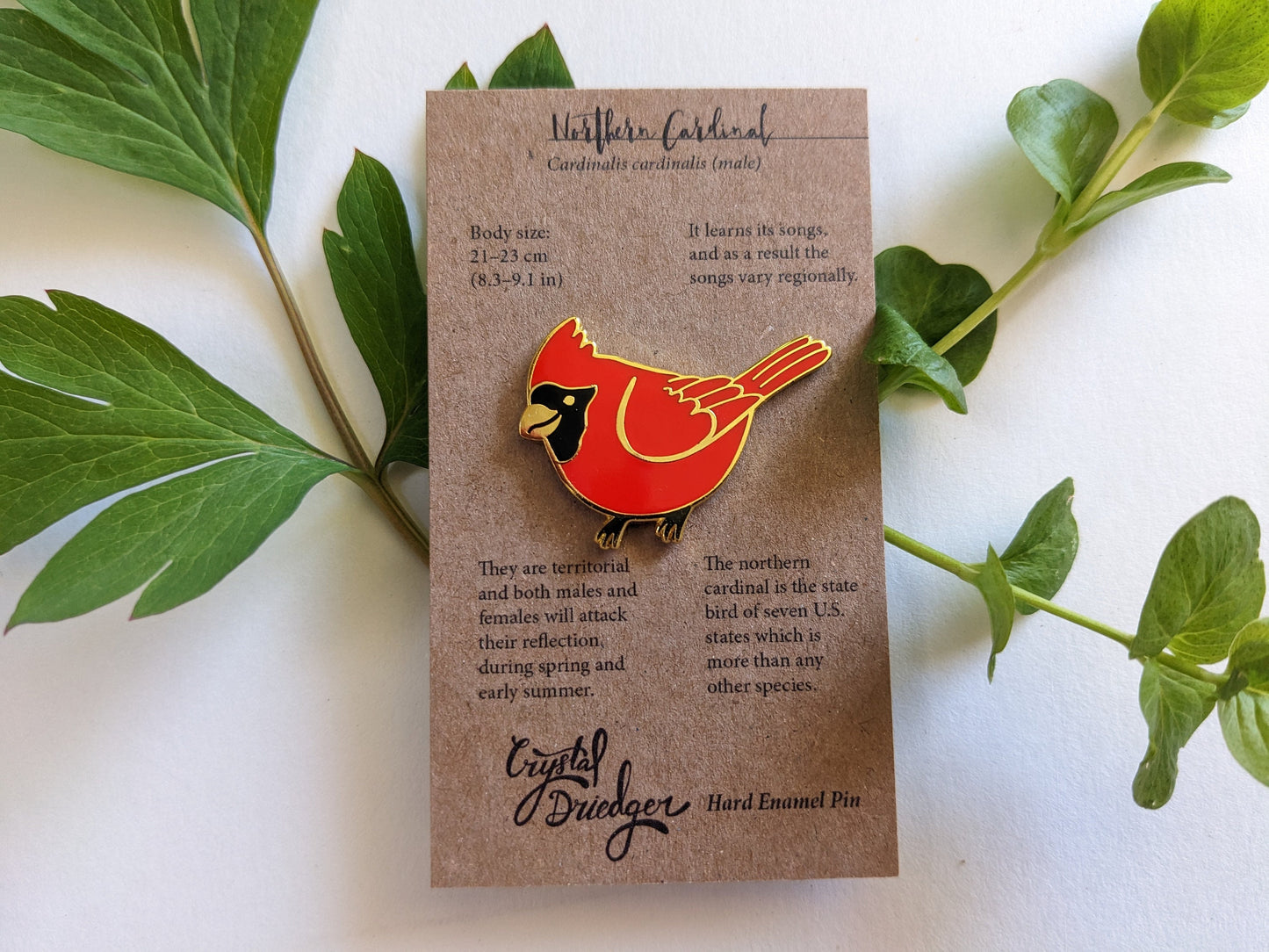 Cardinal hard enamel pin