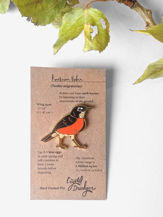 American Robin - hard enamel Pin in Gold
