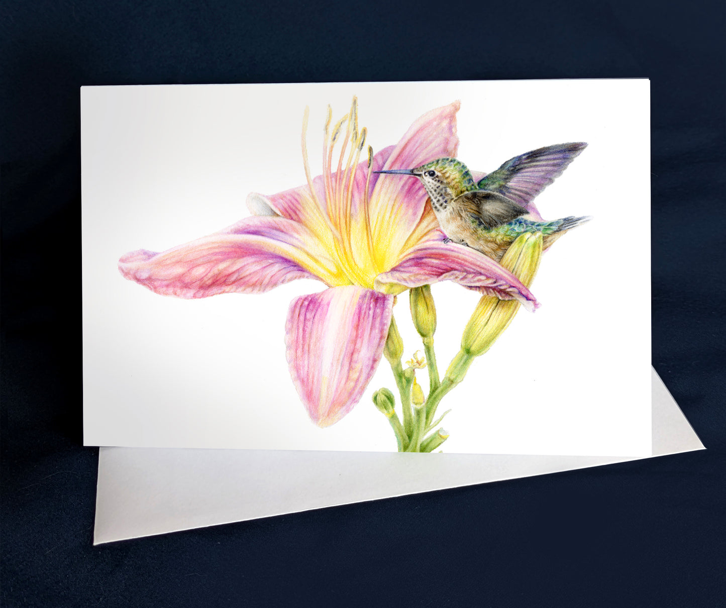 Enjoy The Day - Hummingbird & Daylilly Art Card