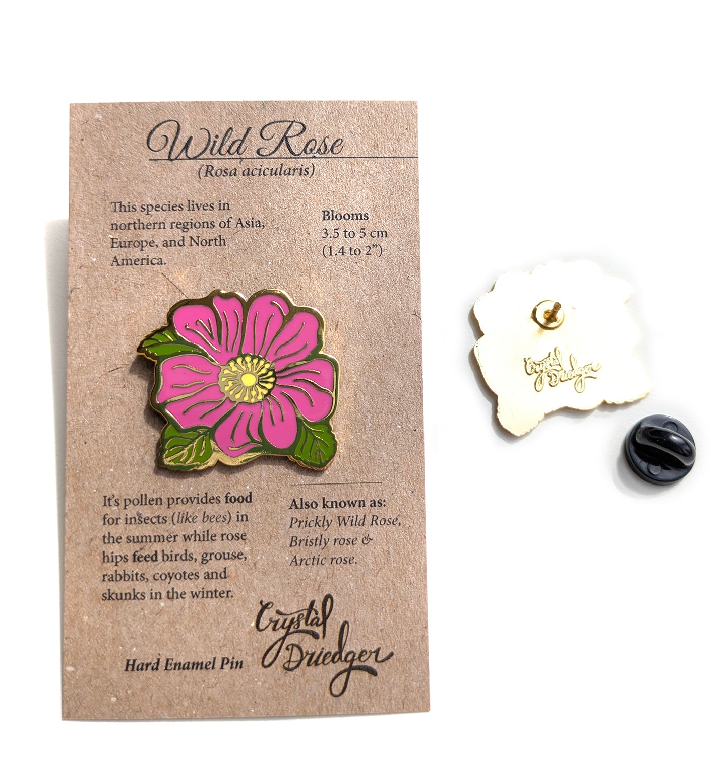 Wild Rose hard enamel Pin in Gold