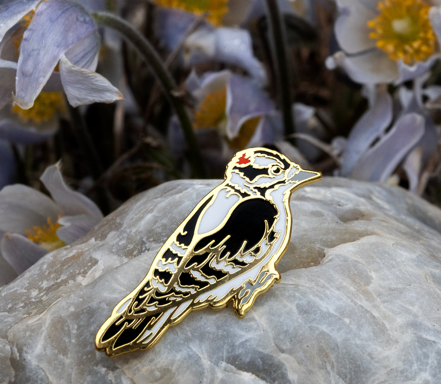 Downy Woodpecker Enamel Pin